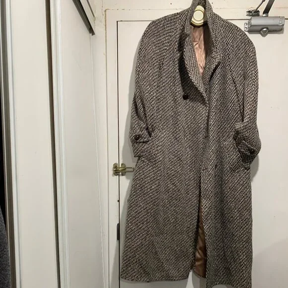 VINTAGE HARRY ROSEN DOUBLE BREAST TWEED TRENCH COATS SIZE M - Picture 13 of 16